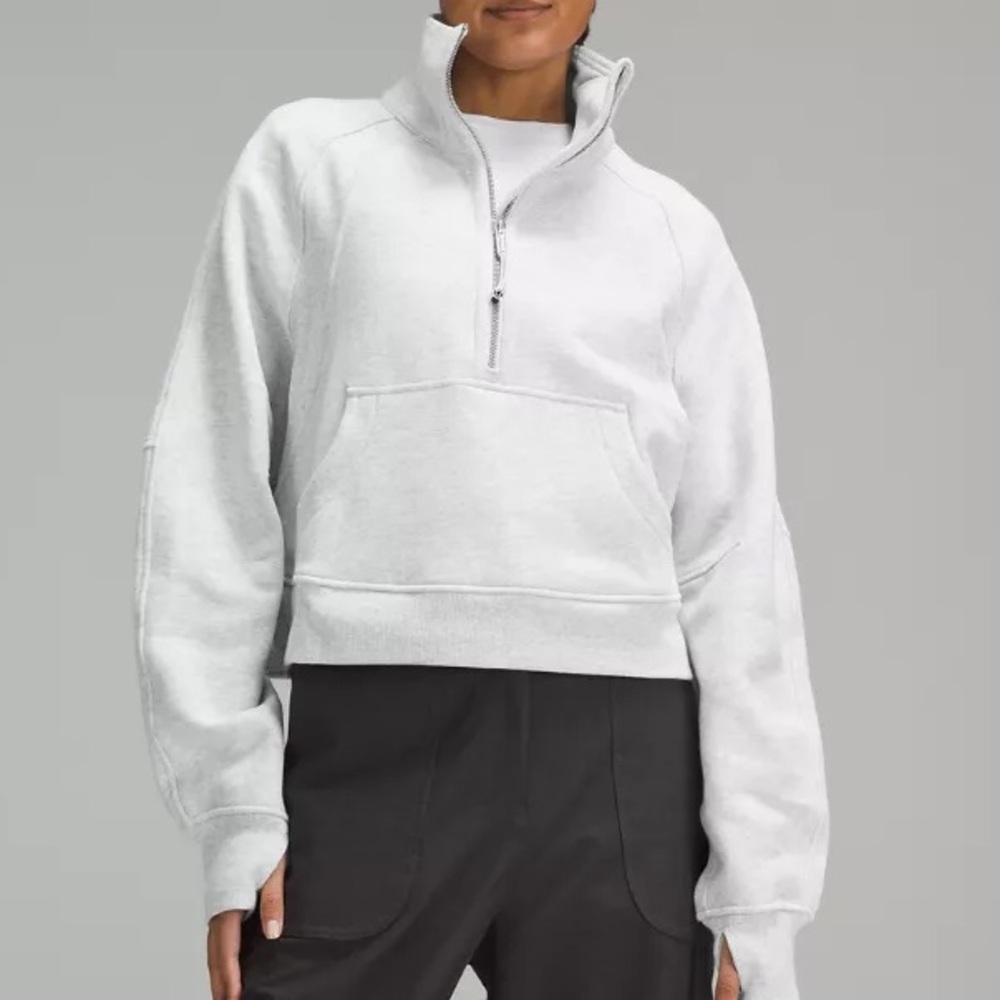 Lululemon Scuba Oversized Funnel-Neck Half Zip Heathered Core Ultra Light Grey